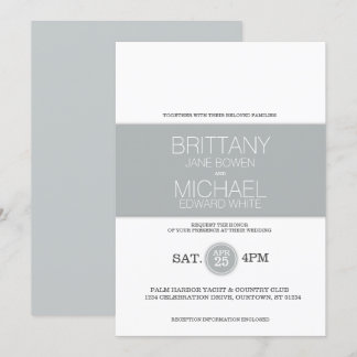 Modern Classy Glacier Grey Wedding Invitation