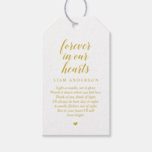 Modern Classy Gold, Funeral Memorial Service Gift Tags