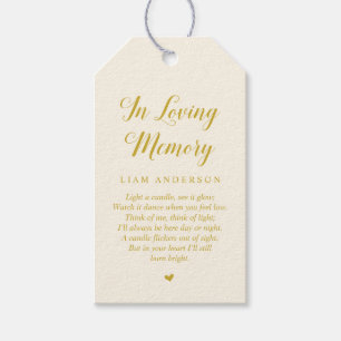 Modern Classy Gold, Funeral Memorial Service Gift Tags