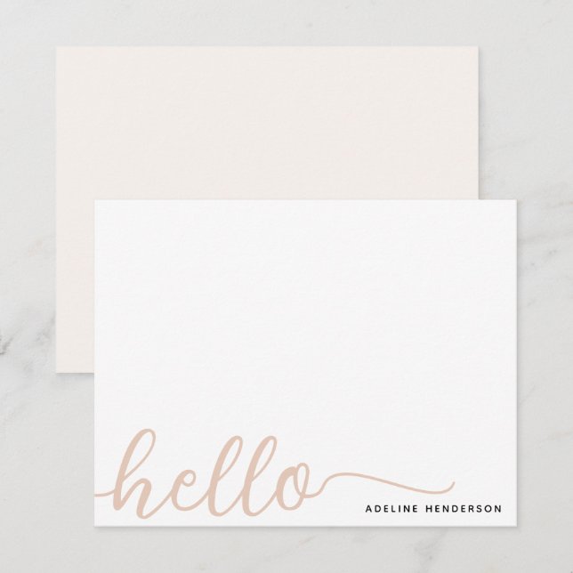 Modern Classy Ivory Cream Hello Card (Front/Back)