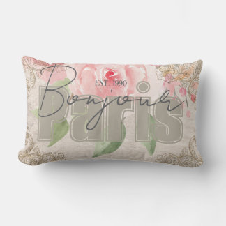 Modern Classy lettering Grunge Botanical Shabby Lumbar Pillow