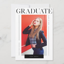 Modern Classy Minimal & Chic | Photo Graduation Announcement