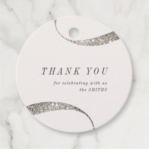 Modern classy minimalist all white party favour ta tags