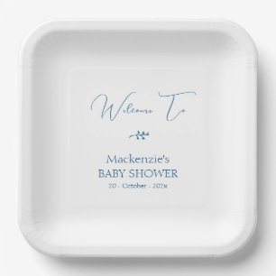 Modern Classy Minimalist Baby Shower Paper Plate