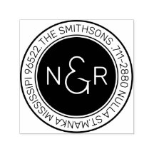 Modern Classy Monogram Family Name Return Address