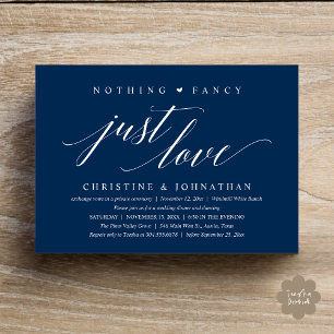 Modern Classy Nothing Fancy, Just Love, Reception Invitation