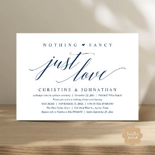 Modern Classy Nothing Fancy, Just Love, Reception Invitation