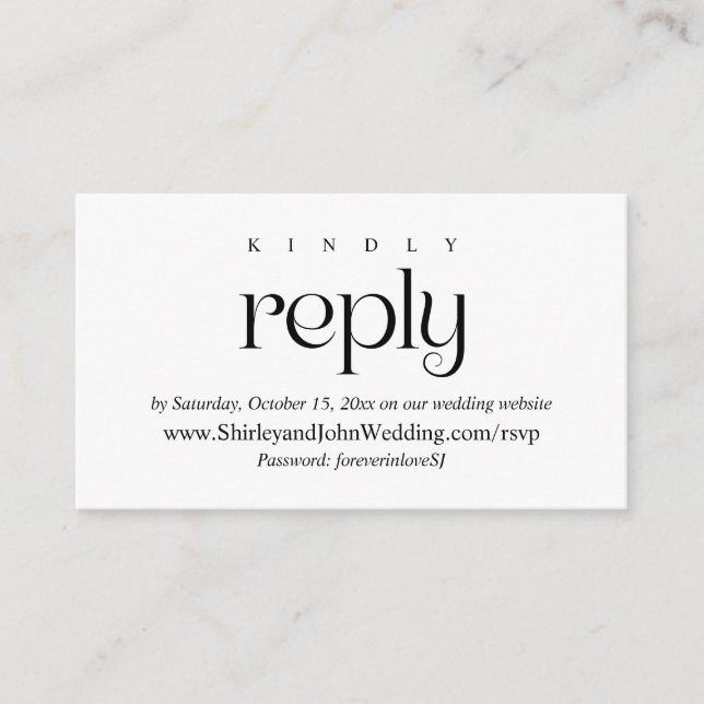 Modern Classy, Online RSVP, Invites Reply Cards (Front)