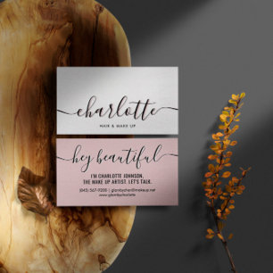 Modern Classy Pale Pink Calligraphy Script Business Card