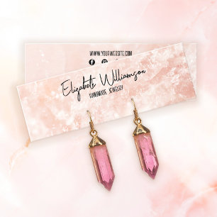 Modern Classy Pink Rose Quartz Jewellery Display Mini Business Card