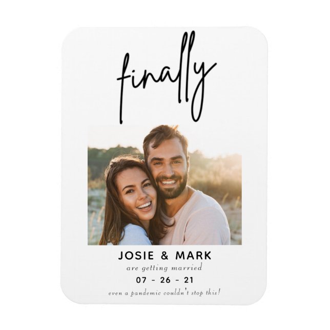 modern classy script finally photo save the date magnet (Vertical)