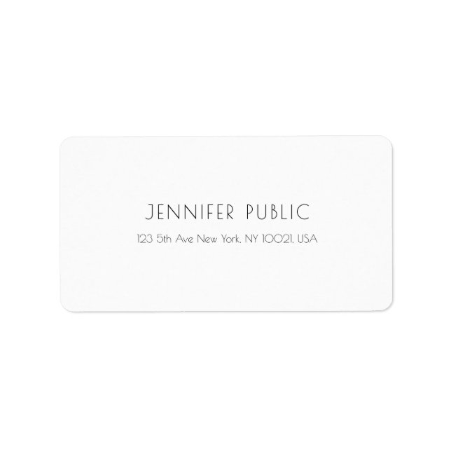 Modern Classy Simple White Template Professional Label (Front)