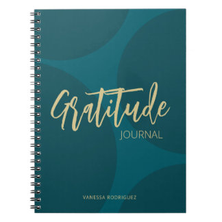 Modern Classy Turquoise Green Gold Script  Notebook