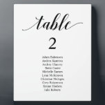 Modern Classy Wedding Dinner Place Setting Chart Plaque<br><div class="desc">Modern Classy Wedding Dinner Place Setting Chart,  in black and white theme</div>