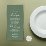 Modern Classy Wedding Place Setting Thank You Card<br><div class="desc">This is the Modern classysage green greenery themed, Dinner Place Setting Thank You Cards. Share the love and show your appreciation to your guests, when they sit down at their seat and read this personalised charming thank you place setting card. It's a wonderful way to kick off your special day...</div>