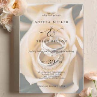 Modern Classy Wedding Rings Invitation