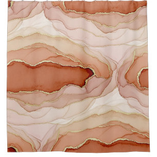 Modern Clay Marble Gold Abstract Flow