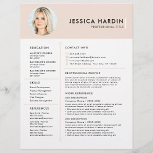 Modern & Clean Beige Job Resume Photo  Flyer
