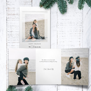 Modern Clean Chic Holiday Photo Tri-Fold Card