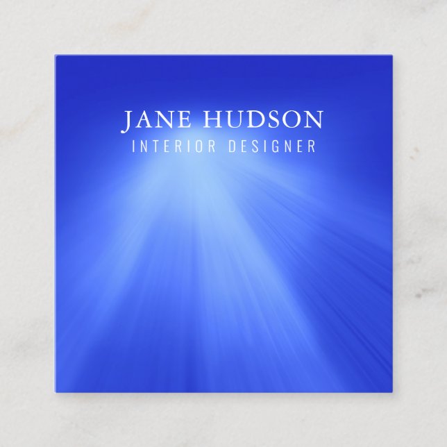 Modern Clean Elegant Design Blue Light Luxurious Square Business Card (Front)