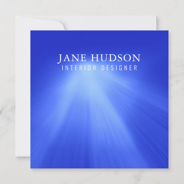 Modern Clean Elegant Design Blue Plain Luxurious Invitation (Front)