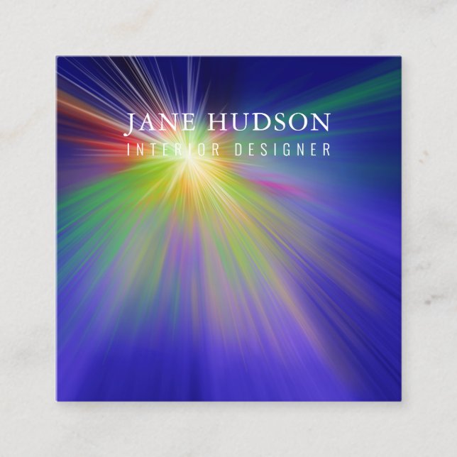 Modern Clean Elegant Design Colourful Light Square Business Card (Front)