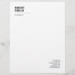 Modern Clean Initial Elegant White Professional Letterhead<br><div class="desc">Modern Clean Initial Elegant White Professional Template Letterhead.</div>