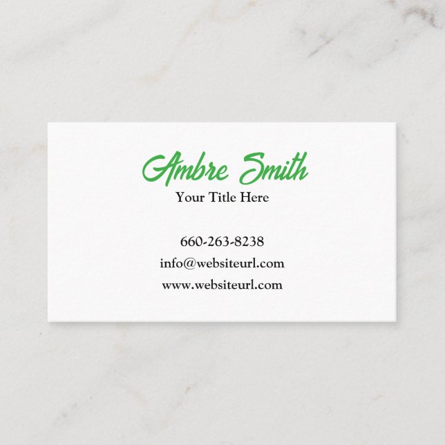 Modern & Clean Lawn Care Service Business Card (Front)