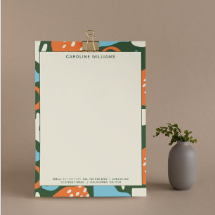 Modern Clean Pattern Abstract Artwork Monogram Letterhead