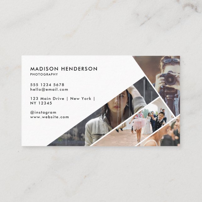 Modern & Clean Photography Business Card (Back)
