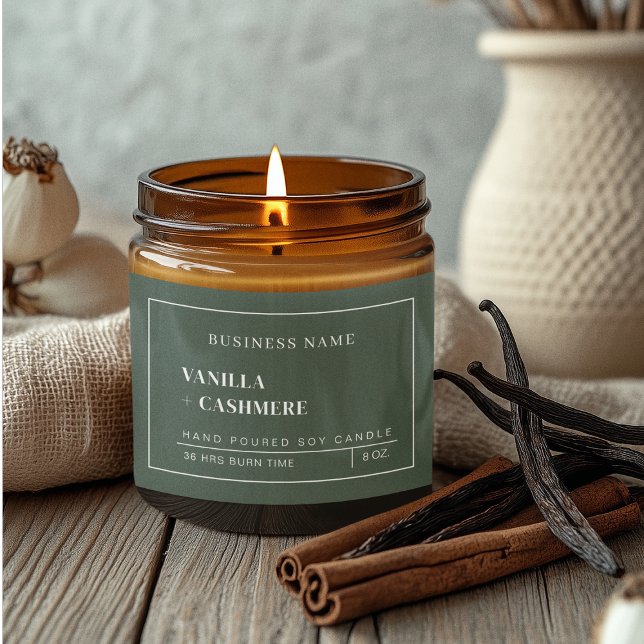Modern Clean Sage Green Packaging Candle Food Label (Creator Uploaded)