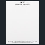 Modern Clean Simple Minimalist Monogram Business Letterhead<br><div class="desc">Looking for mailing accessories for your business? Check out this Modern Clean Simple Minimalist Monogram Business Letterhead</div>