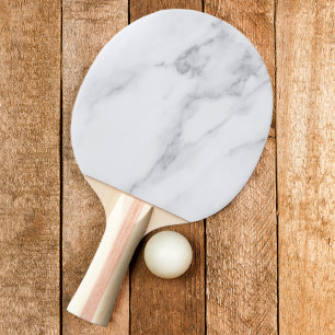 Modern Clean White Marble Stone Ping Pong Paddle