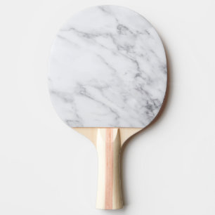 Modern Clean White Marble Stone Simple  Ping Pong Paddle