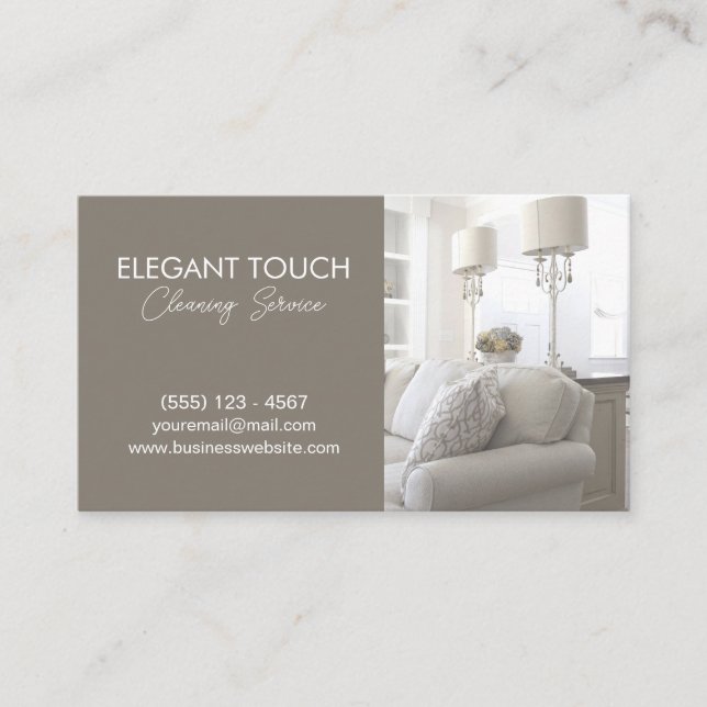 Modern Cleaning House Clean Service Professional Business Card (Front)