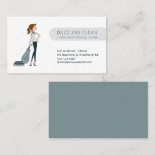 Modern Cleaning Maid House Clean Service Business Card