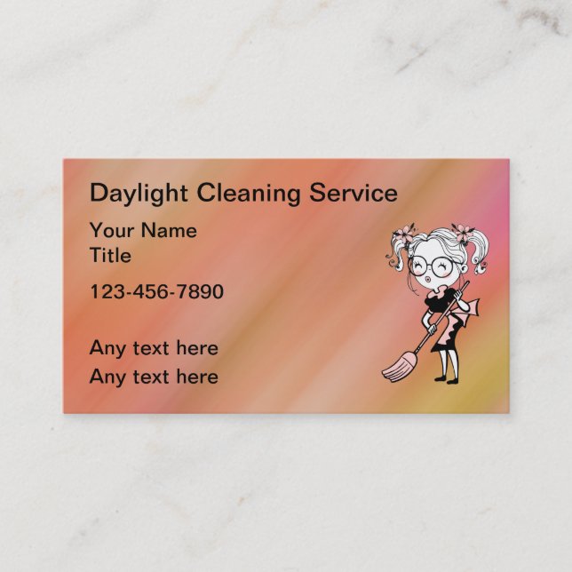 Modern Cleaning Service Business Card Design (Front)