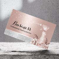 Modern Cleaning Service Rose Gold Floral Spray
