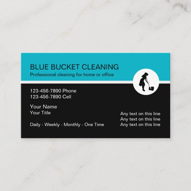 Modern Cleaning Service Unique Business Cards (Front)