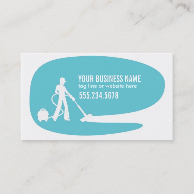 Modern Cleaning Services Business Card Template (Front)