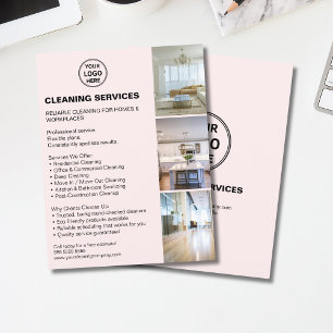 Modern Cleaning Services Photo Logo Pink Flyer