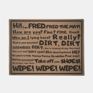 Modern, Clear, Humourous - Fred the Mat, trendy Doormat