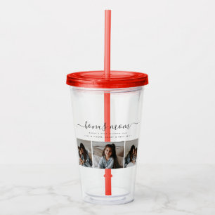 Modern Clear Photo Collage Stepmom Mothers Day Acrylic Tumbler
