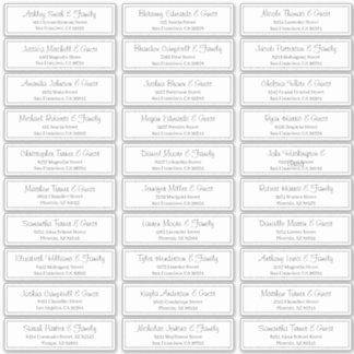 Modern Clear Wedding Guest Names Address Sticker