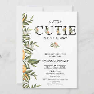 Modern Clementine Cutie Baby Shower Invitation