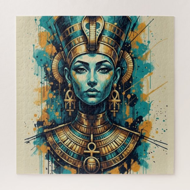 Modern Cleopatra – Abstract Liquid Colours Art  Jigsaw Puzzle (Vertical)