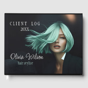 Modern Client Log Book for Hair Salons black