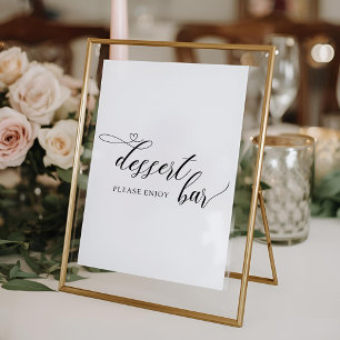 Modern Clligraphy Wedding Dessert Bar Sign