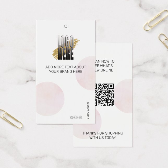 Modern Clothing Logo QR Code Fashion Display Tag (Office)