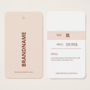 Modern Clothing Price Hang Tag